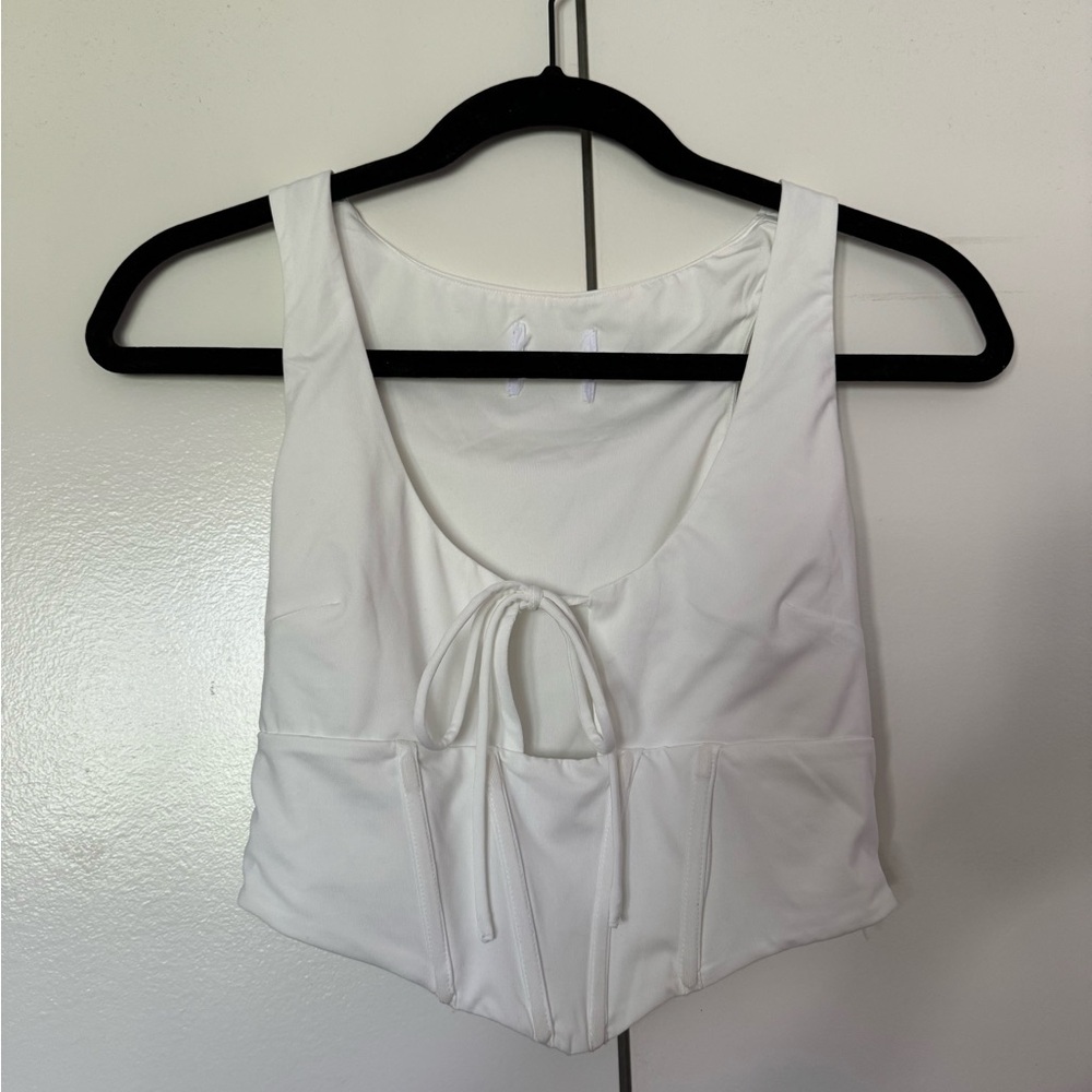 Corset Tie Crop Top Blouse